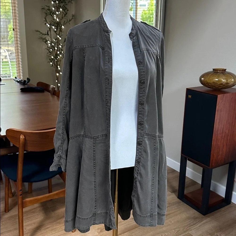 Anthropologie holding horses high Low flared button down utility dress tunic - Picture 4 of 10
